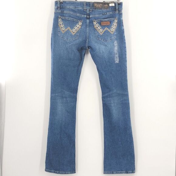 Wrangler Retro Jeans Womens Size 32x36 Sadie Low Rise Flare Western Cowboy Rodeo - Picture 1 of 9